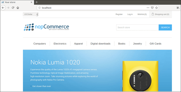 NopCommerce Home Page